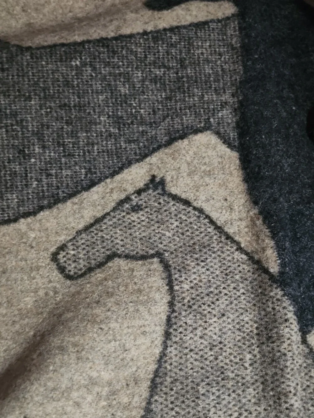 RARE! 1995 Wellspring Wool Mid Wieght Blanket - Horse Print